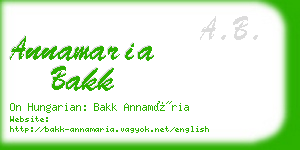 annamaria bakk business card